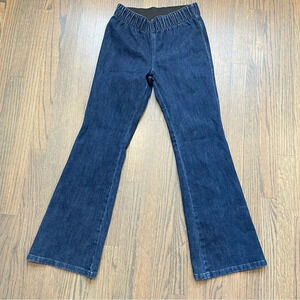 SOFT SURROUNDINGS Straight Leg Pull On Blue Denim Jeans  XS Petite Style 34954